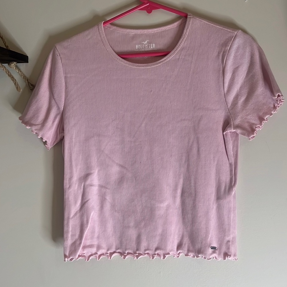 Pink Hollister Crop Tee